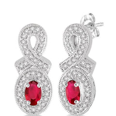 Parkplace Jewelers Oval Shape Gemstone & Halo Diamond Earrings 58395PPTSERRBWG