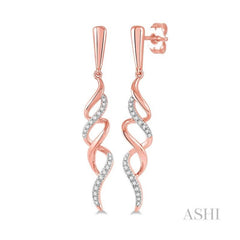 ASHI Swirl Diamond Fashion Long Earrings 682D8PPTSERPG