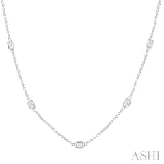 ASHI Emerald Shape Diamond Station Necklace 990A1PPFGNKWG-OC-1.5