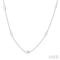 ASHI Emerald Shape Diamond Station Necklace 990A1PPFGNKWG-OC