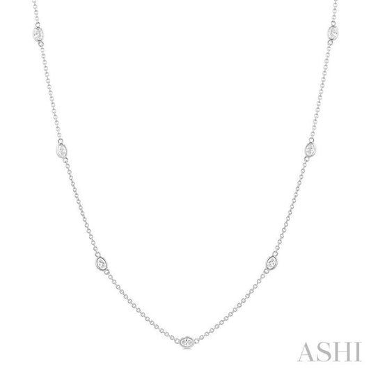 ASHI Oval Shape Diamond Station Necklace 990A1PPFGNKWG-OV