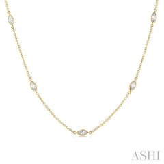 ASHI Marquise Shape Diamond Station Necklace 990A1PPFGNKYG-MQ