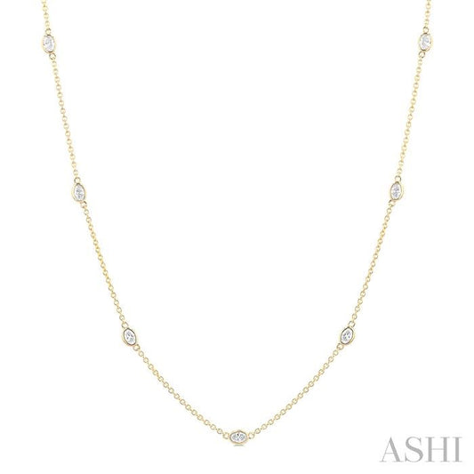 ASHI Oval Shape Diamond Station Necklace 990A1PPFGNKYG-OV