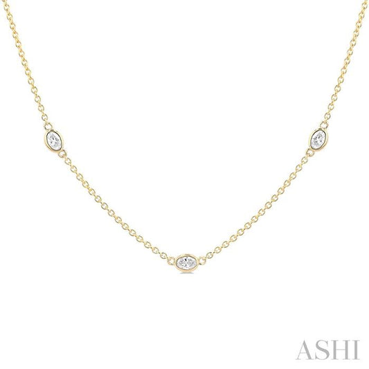 ASHI Oval Shape Diamond Station Necklace 990A1PPFGNKYG-OV