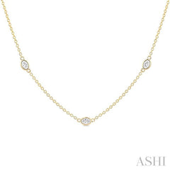 ASHI Oval Shape Diamond Station Necklace 990A1PPFGNKYG-OV