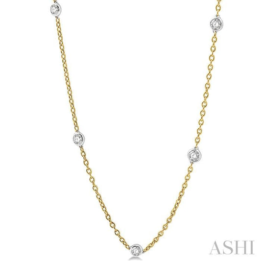 ASHI Diamond Station Necklace 990A1PPFGNKYW-1.50