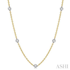 ASHI Diamond Station Necklace 990A1PPFGNKYW-1.50