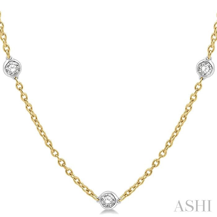 ASHI Diamond Station Necklace 990A1PPFGNKYW-1.50