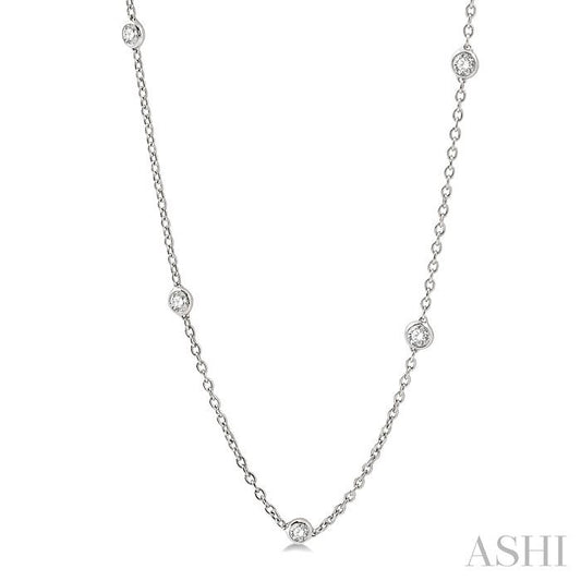 ASHI Diamond Station Necklace 990A1PPFHNKWG-1.50