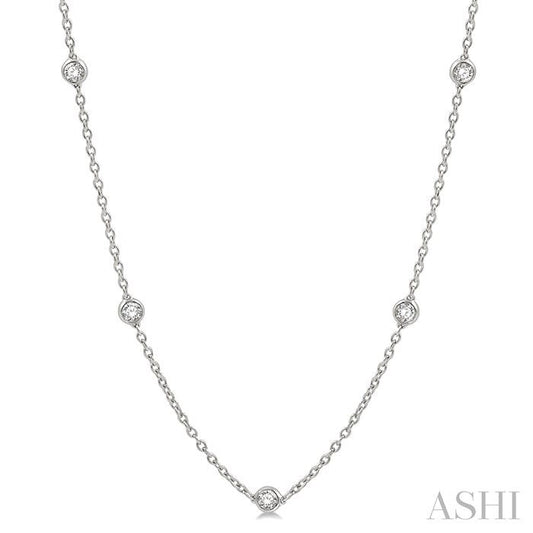 ASHI Diamond Station Necklace 990A1PPFHNKWG-1.50