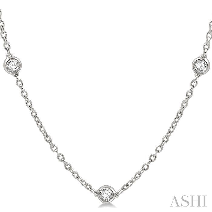 ASHI Diamond Station Necklace 990A1PPFHNKWG-1.50