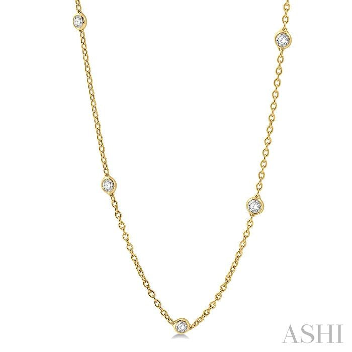 ASHI Diamond Station Necklace 990A1PPFHNKYG-1.50