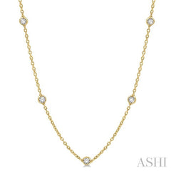 ASHI Diamond Station Necklace 990A1PPFHNKYG-1.50