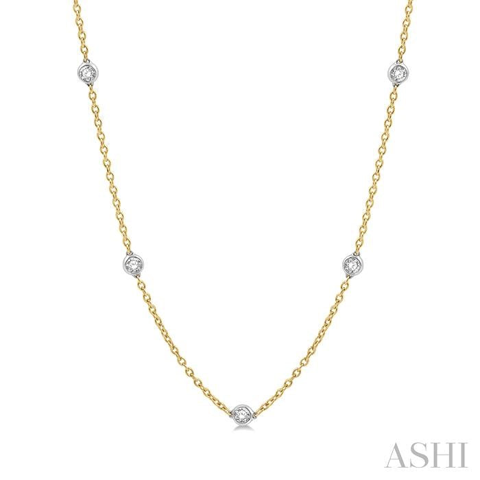 ASHI Diamond Station Necklace 990A2PPFGNKYW