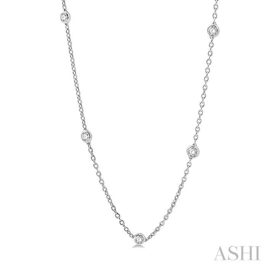 ASHI Diamond Station Necklace 990A2PPFHNKWG