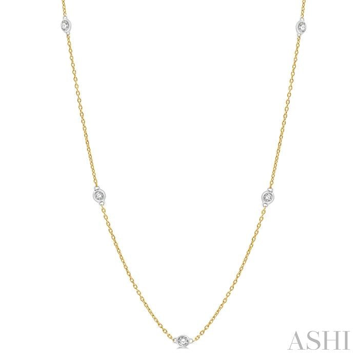ASHI Diamond Station Necklace 990AQPPFGNKYW