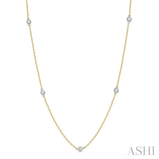 ASHI Diamond Station Necklace 990AVPPFGNKYW