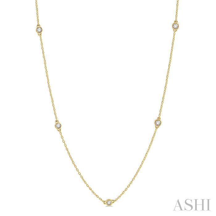 ASHI Diamond Station Necklace 990AVPPFHNKYG