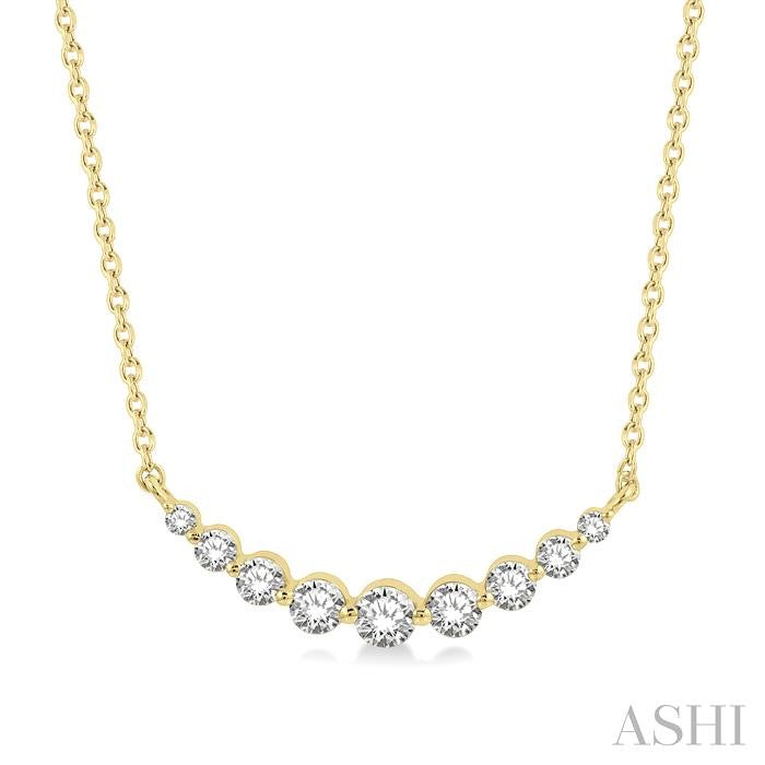 ASHI Graduated Diamond Fixed Smile Necklace 990HHPPFGNKYG