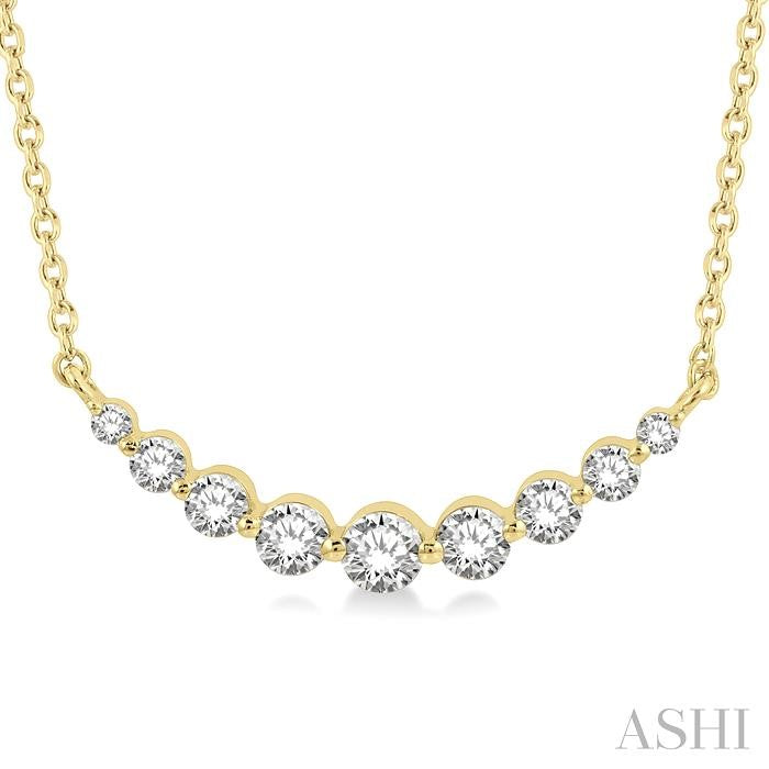 ASHI Graduated Diamond Fixed Smile Necklace 990HHPPFGNKYG