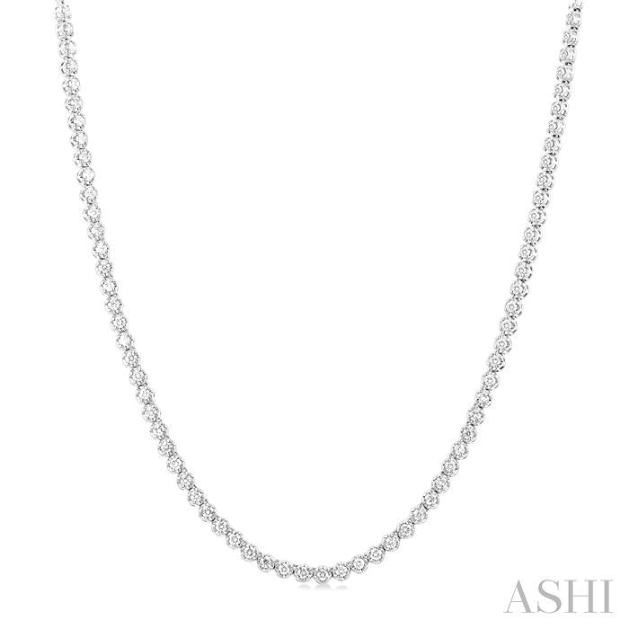 ASHI Illusion Diamond Tennis Necklace 990Q3PPFGNKWG