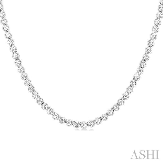 ASHI Illusion Diamond Tennis Necklace 990Q3PPFGNKWG
