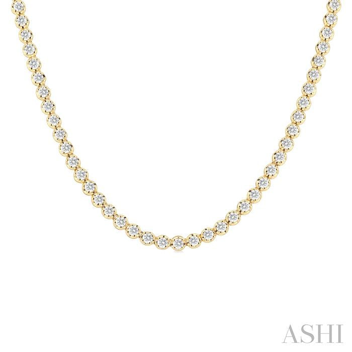 ASHI Illusion Diamond Tennis Necklace 990Q5PPFGNKYG