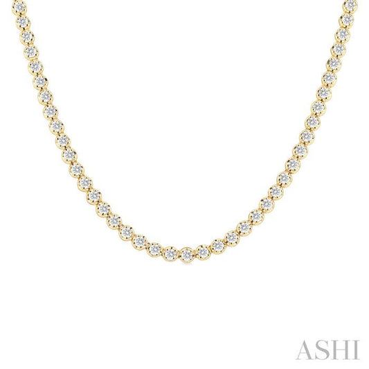 ASHI Illusion Diamond Tennis Necklace 990Q5PPFGNKYG