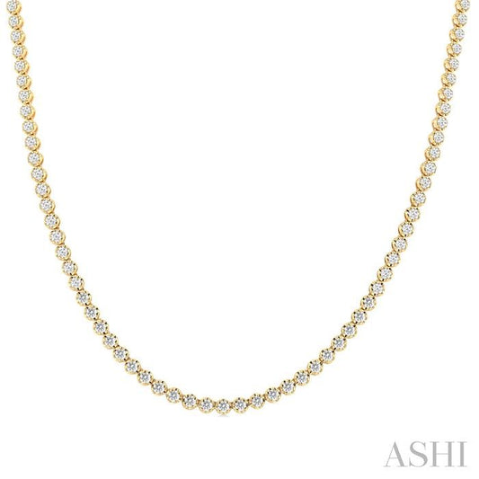 ASHI Illusion Diamond Tennis Necklace 990Q7PPFGNKYG