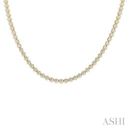 ASHI Illusion Diamond Tennis Necklace 990Q7PPFGNKYG