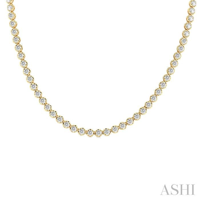 ASHI Illusion Diamond Tennis Necklace 990QMPPFGNKYG