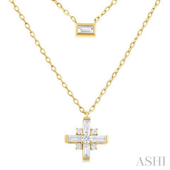 ASHI Baguette Diamond Layered Necklace 990VUPPFGNKYG