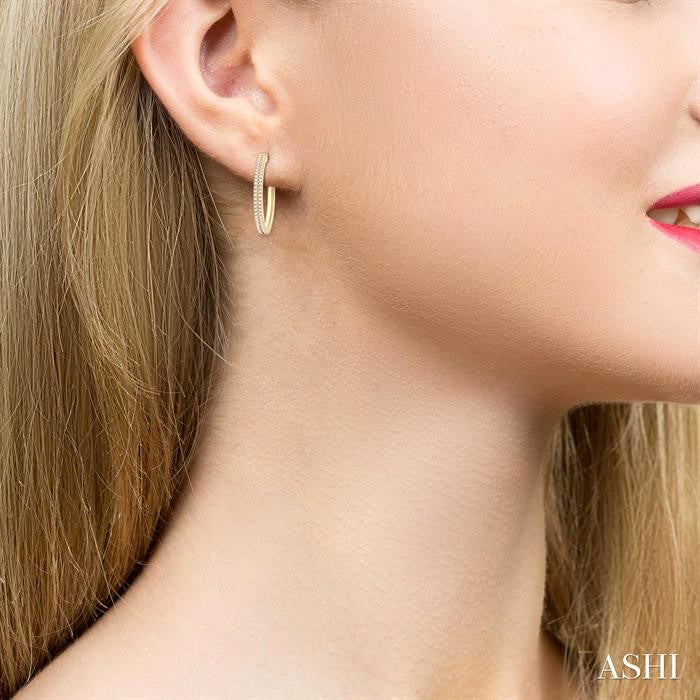 ASHI Double Row Diamond Half Hoop Earrings 990W5PPTGERYG