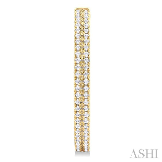 ASHI Double Row Diamond Half Hoop Earrings 990W5PPTGERYG