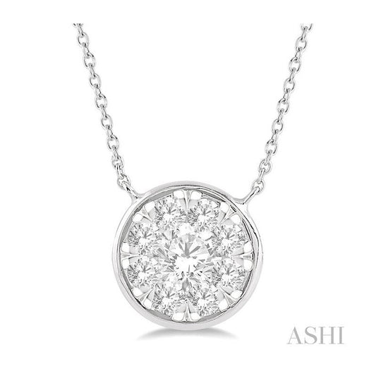 ASHI Round Shape Lovebright Essential Diamond Pendant 9977HPPFHNKWG