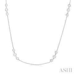 ASHI 3 Stone Diamond Station Necklace 991D1PPFGNKWG-1.50