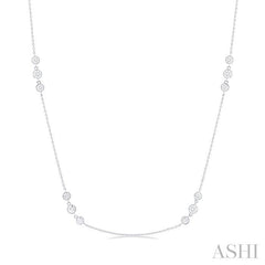 ASHI 3 Stone Diamond Station Necklace 991D1PPFGNKWG-1.50