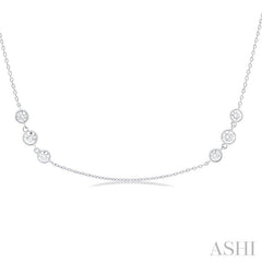 ASHI 3 Stone Diamond Station Necklace 991D1PPFGNKWG-1.50