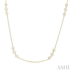 ASHI 3 Stone Diamond Station Necklace 991D1PPFGNKYG-1.50