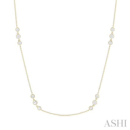 ASHI 3 Stone Diamond Station Necklace 991D1PPFGNKYG-1.50