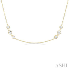ASHI 3 Stone Diamond Station Necklace 991D1PPFGNKYG-1.50