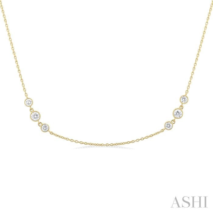 ASHI 3 Stone Diamond Station Necklace 991D1PPFGNKYG