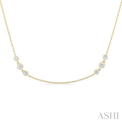 ASHI 3 Stone Diamond Station Necklace 991DVPPFGNKYG