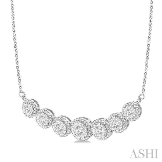 ASHI Halo Lovebright Diamond Smile Necklace 991F1PPFVNKWG