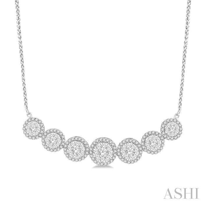 ASHI Halo Lovebright Diamond Smile Necklace 991F1PPFVNKWG