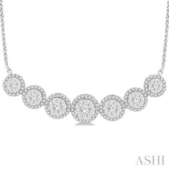ASHI Halo Lovebright Diamond Smile Necklace 991F1PPFVNKWG