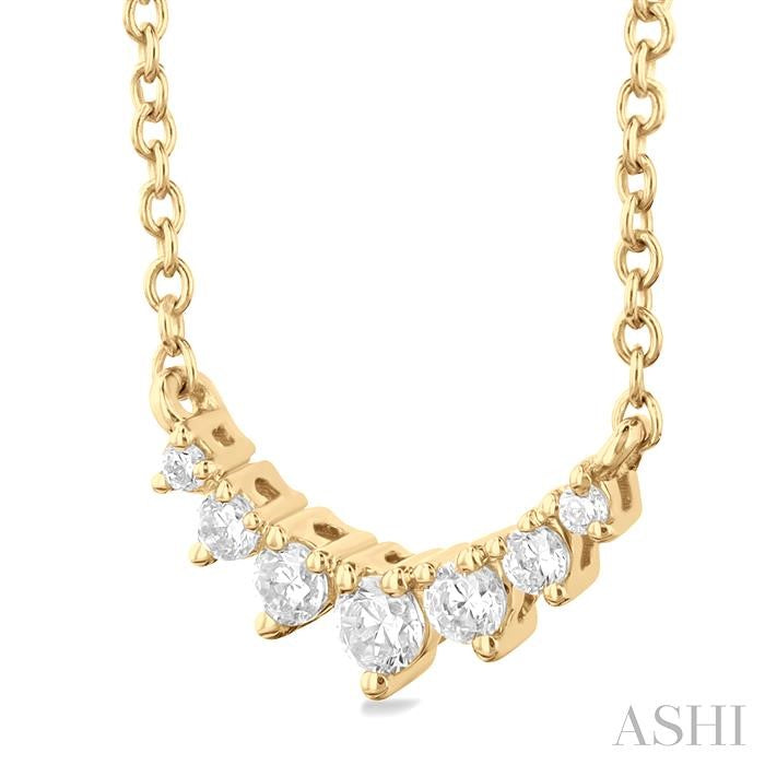 ASHI Graduated Petite Diamond Fashion Smile Necklace 991H0PPFGNKYG