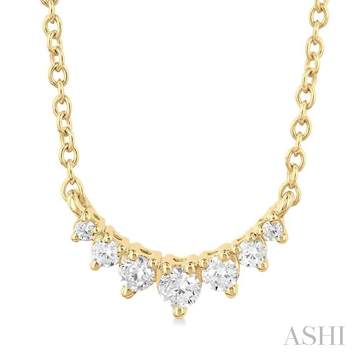ASHI Graduated Petite Diamond Fashion Smile Necklace 991H0PPFGNKYG