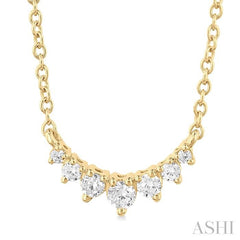 ASHI Graduated Petite Diamond Fashion Smile Necklace 991H0PPFGNKYG