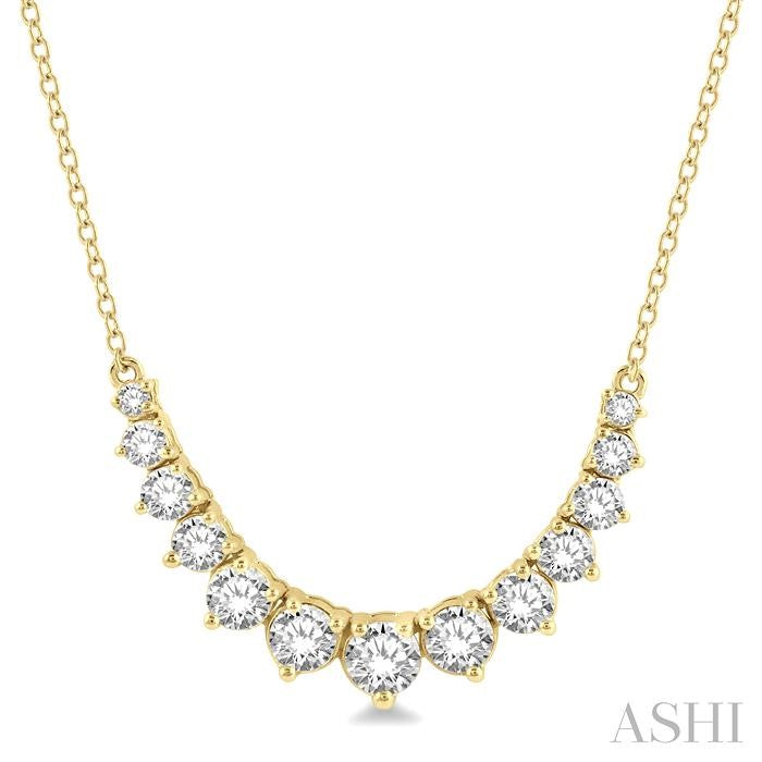 ASHI Graduated Diamond Smile Necklace 991H1PPFHNKYG